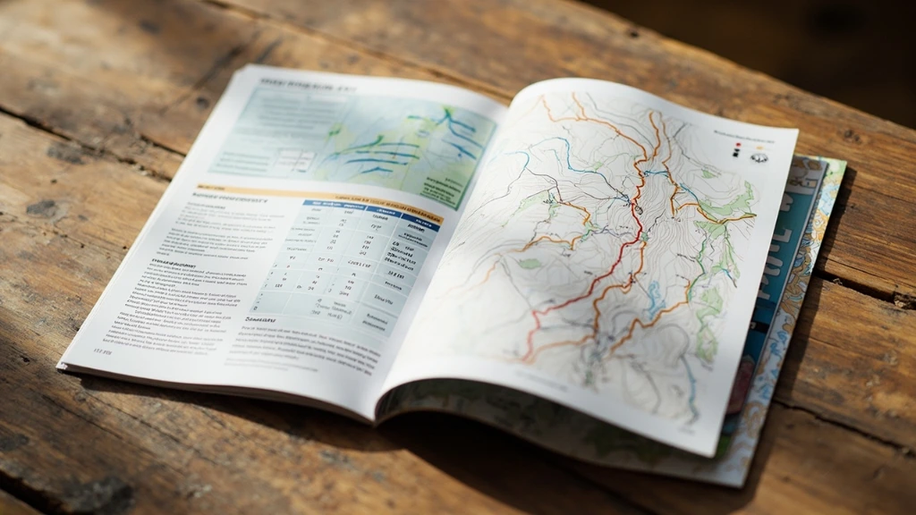 Open printed page of the N2 Trail Planner showing a Bonk-Risk scored meal plan and elevation profile.
